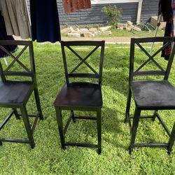 Solid Wood Barstool High Chairs