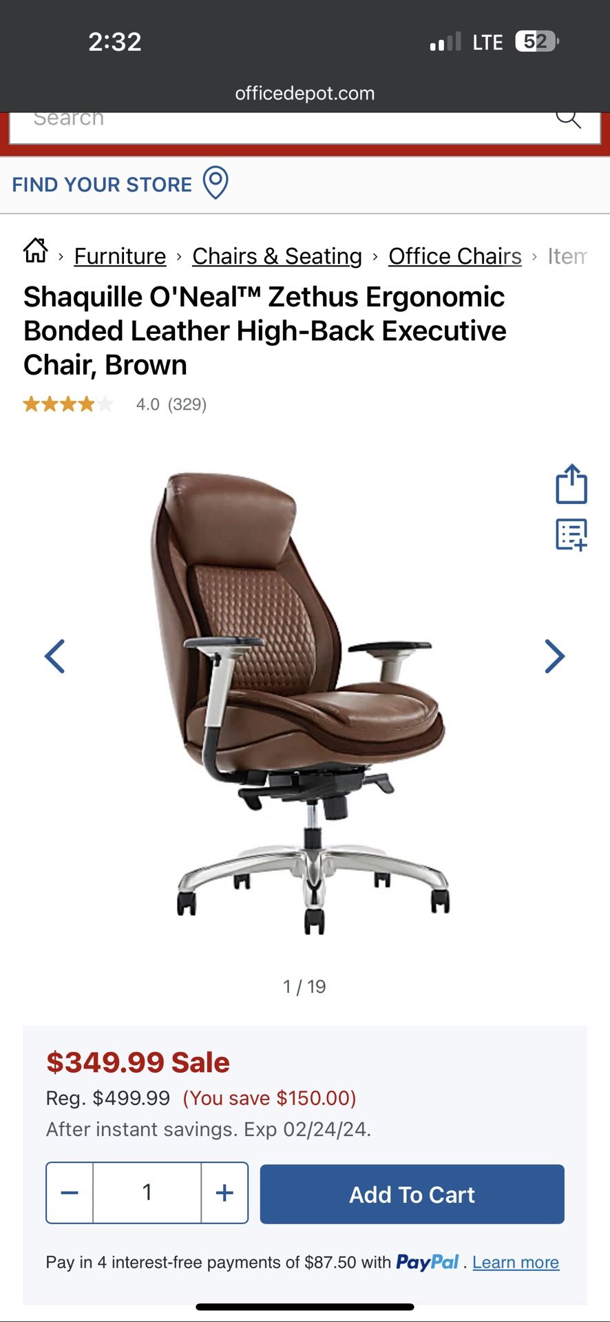 Office Chair Shaq Furniture, heavy duty