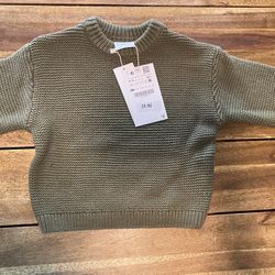 New Olive Green Zara Toddler Sweater Size 9/12months
