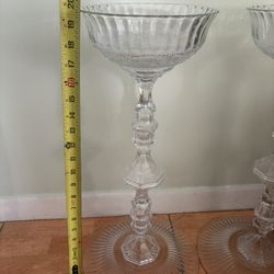 Elegant tall crystal vases