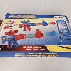 Yeebay Foam Gun Kids Shooting Game Toy Set 2 Pump Air Guns Targets 9 Foam Balls