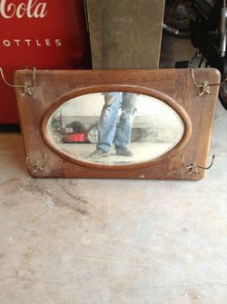 Oak beveled mirror