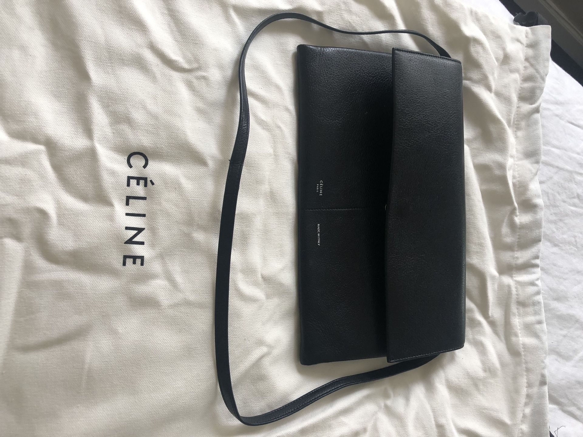 Celine black large clutch with shoulder strap for Sale in CORONA DL MAR, CA  - OfferUp