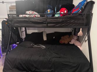 Black Metal Twin Over Full Bunk Bed