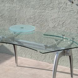 Glass Desk MCM Burdick Style