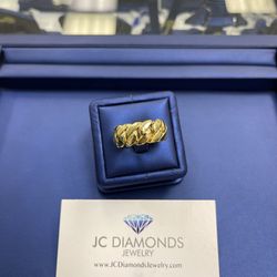 Ring Cubanlink 10k Solid 11 Mm Wide 