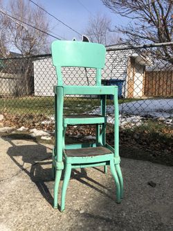 Mid Century Modern Painted Metalloid Chair/ Step