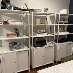Modern White Storage Shelving Units (Set of 3)