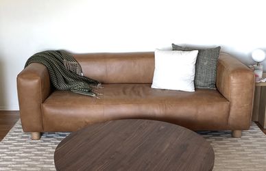 Cigar 92" Rawhide Tan Leather Sofa (Article)