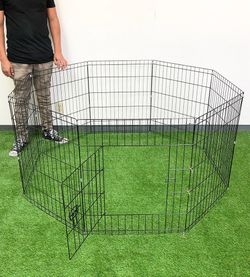 (New) $44 Dog Pet Playpen Gate Fence 8-Panels X (30” Tall X 24” Wide)