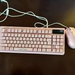 Pink RGB Keyboard & Mouse