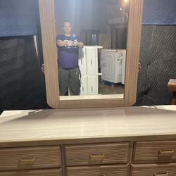 reed rattan nine-drawer dresser + nightstand  (DELIVERY AVAILABLE