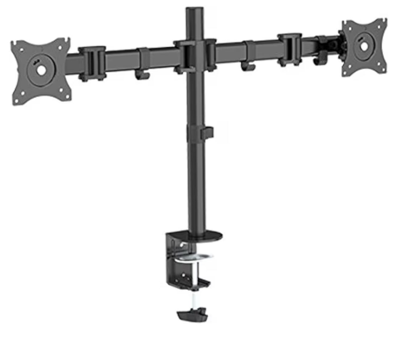 QualGear 3-Way Articulating Dual Monitor Desk Mount – Fits 13” to 27” Monitors