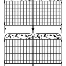 AMAGABELI GARDEN & HOME 4 Pack  Decorative Garden Fence Panels Border,Dog Fence for The Yard Outdoor Rustproof Animal Barrier Dog
