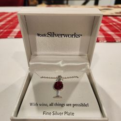New belk Silverworks silver platted necklace with box, original price $60.