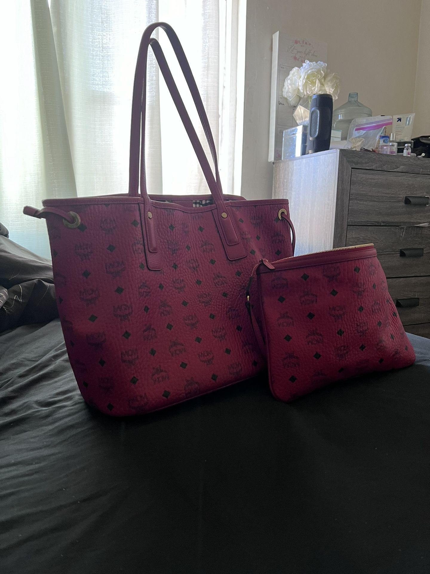 MCM Ruby red Reversible Shoppe