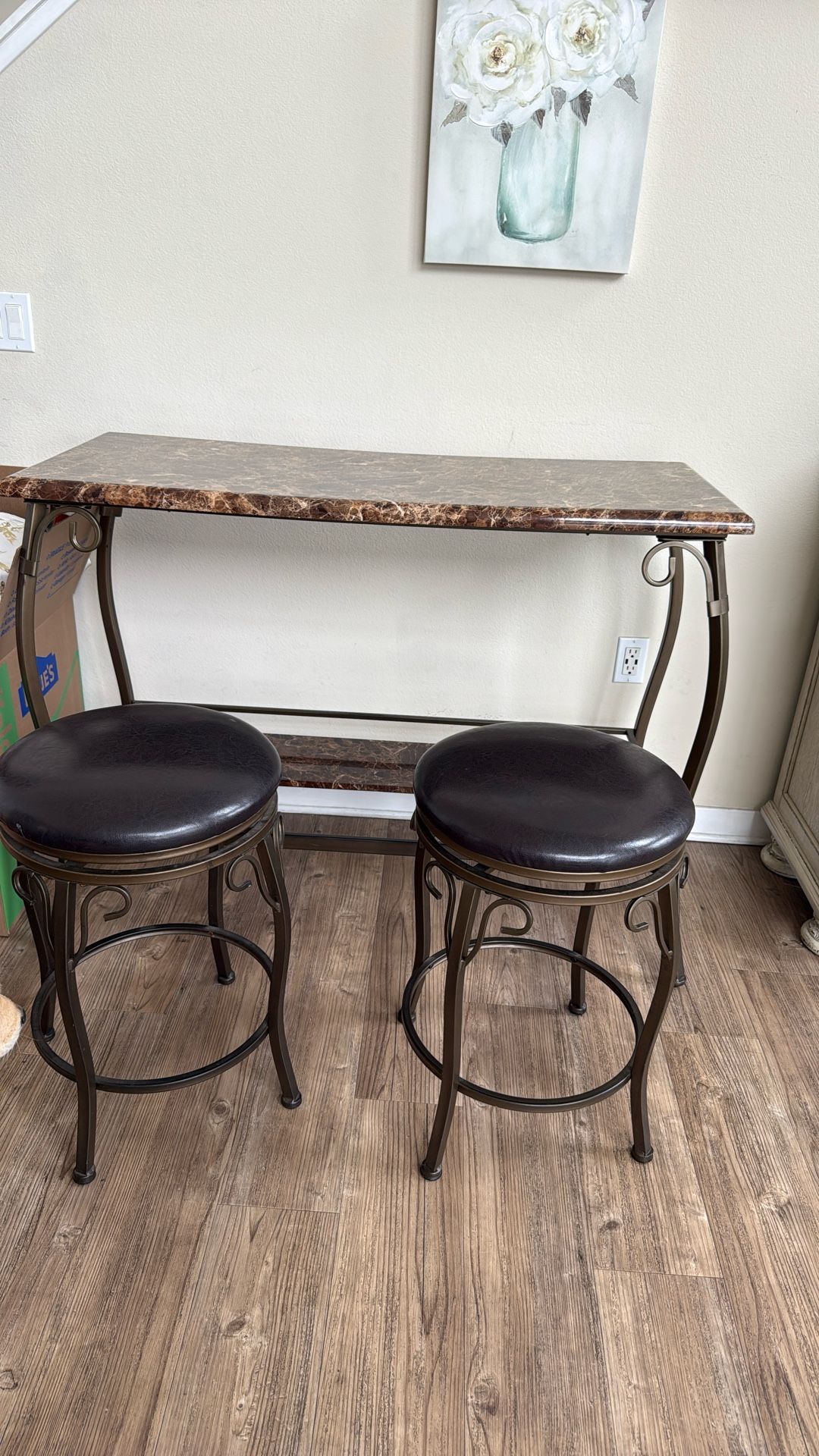 Bar Or Breakfast Table With 2 Chairs