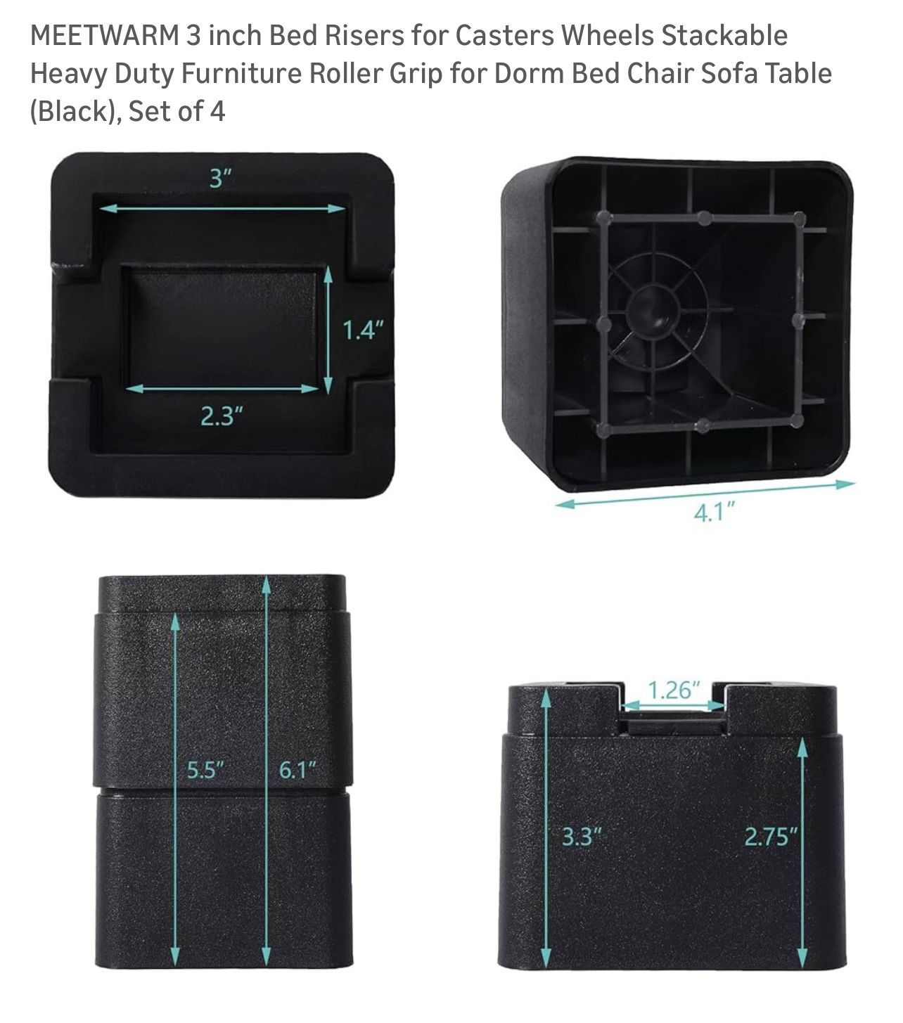 10 Three Inch Bed Risers 