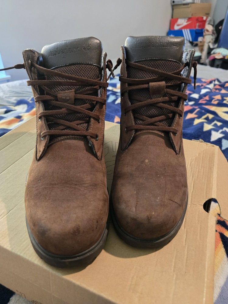 Timberland Women's Red Leather Boots Size 9.5