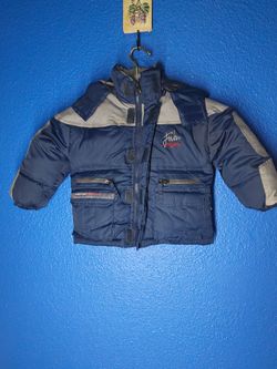Kids Vintage Navy Blue and Grey FUBU Puffer