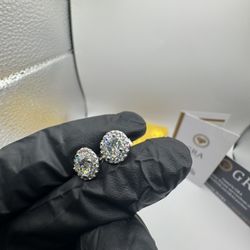 S925 Moissanite Stud Earrings Certified 