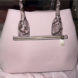 Rose Pink Purse with Pink Snake Print 