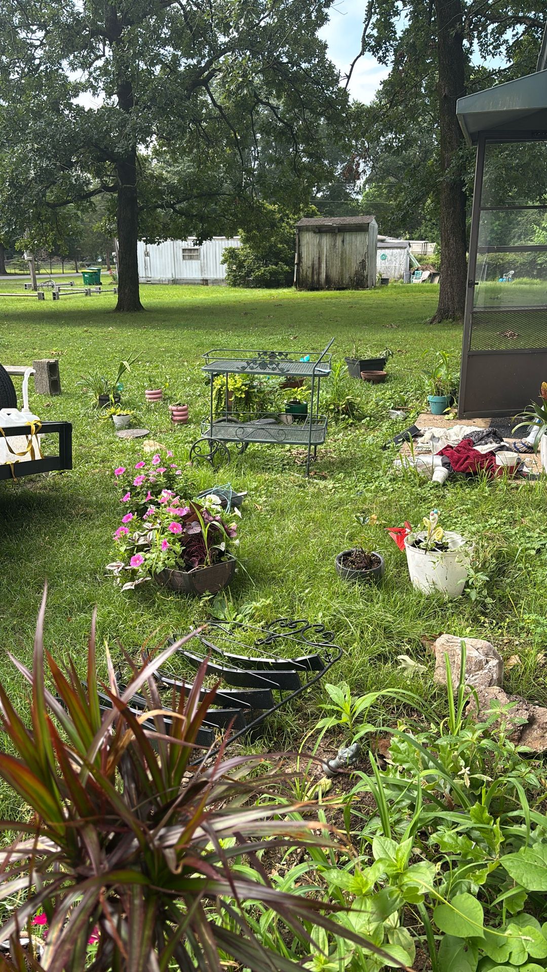 Green Cast Iron Plant Stand