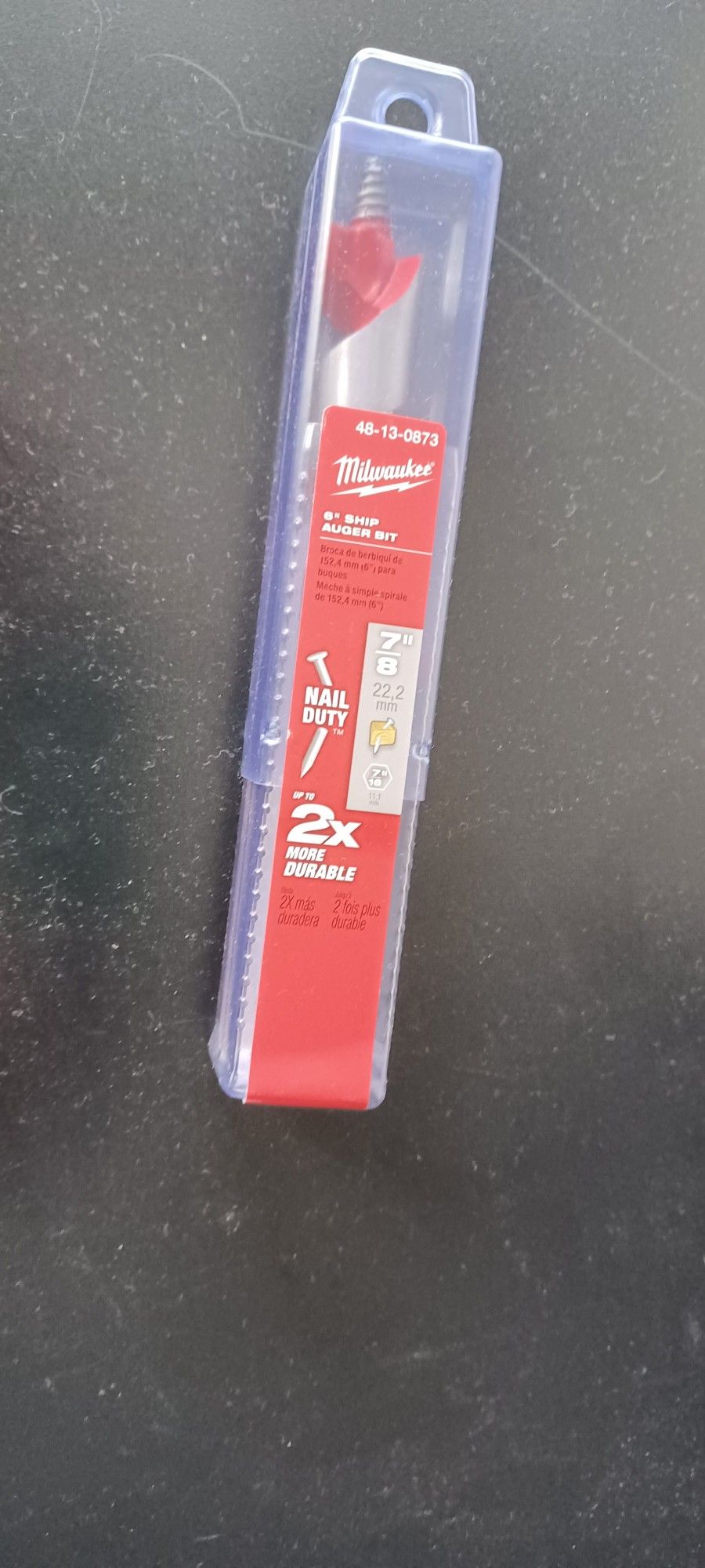 Milwaukee 6" Auger Bit 7/8" Bore Hole