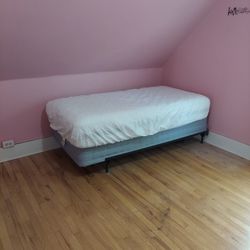 Twin Bed Frame, Box Spring & Mattress