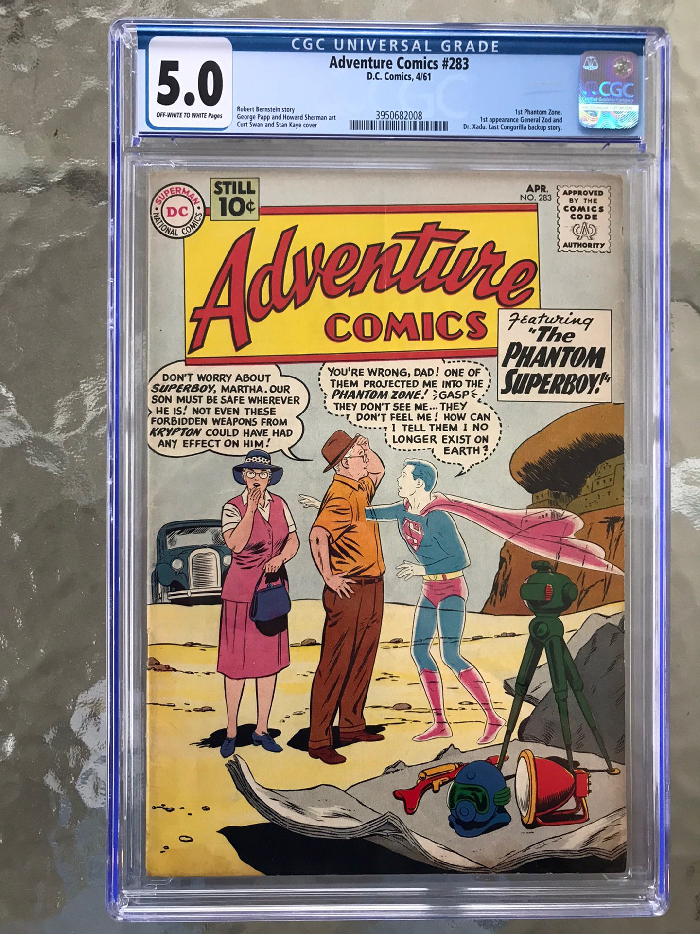Adventure Comics #283 (1961) CGC 5.0 — O/w To White Pages; 1st General Zod & Phantom Zone