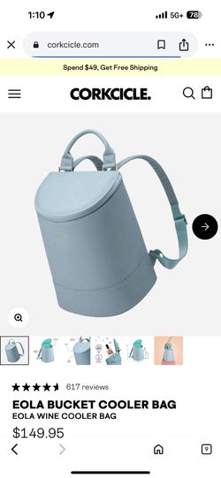 New Corkcicle Blue Seafoam Eola Bucket Wine Cooler Bag 