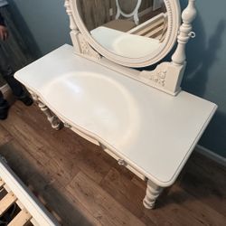 Sweetheart Vanity Set Includes Mirror Desk And Chair.