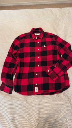 Abercrombie Kids Red Buffalo Plaid Flannel Shirt