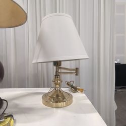 Polished Brass Swing Arm Table Lamp