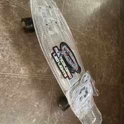 Clear Transparent Light Up Rechargeable Skateboard