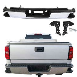 2014-2018 Chevy Silverado GMC Sierra 1500 Chrome Rear Step Steel Bumper Assembly