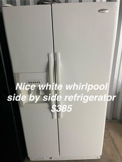 Nice White Whirlpool Side by Side Refrigerator