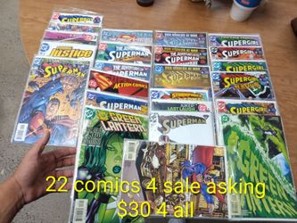 Selling 22 super man D.C comic Books  in comic covers