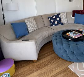 Curved 2 piece sectional sofa