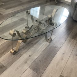 Antique Glass Tables - Matching 3 Piece