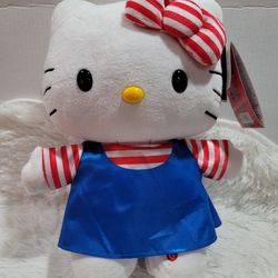 Hello Kitty Animated Plush Patriotic USA July 4th Musical Red White Blue New