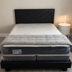 Brand New Queen Bed with Box Spring and Queen Mattress - Same Day Delivery 🚚 