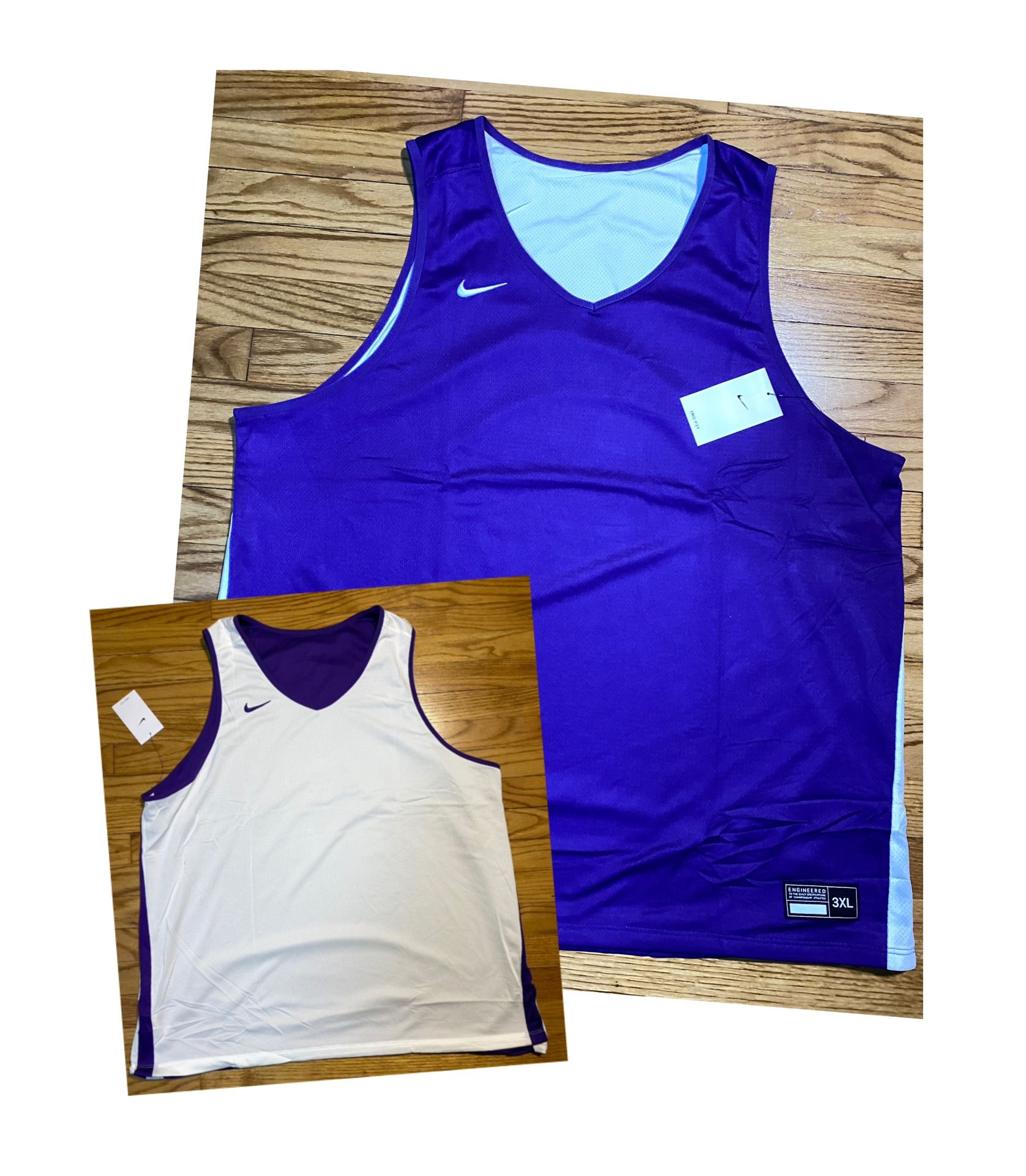 Nike Reversible Basketball jersey Purple & white Men’s sz 3XL NEW! Big & Tall