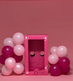 Pink Butterfly Princess Dress & Barbie Photo Box – Birthday Photoshoot Set