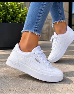 Puma White Low-Top Sneakers