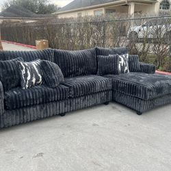 Sectional Velvet Black 