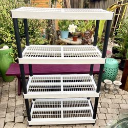 4 Tier Heavy Duty Plastice Storage Shelving: 36”W x 18”D x 56.5”H