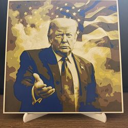 8x8 3D Printed Donald Trump Portrait 