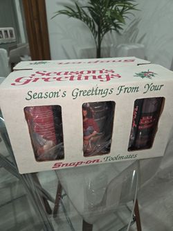 VTG SNAP ON Tools 1987 Seasons Greetings Toolmate Edition Thermo Mugs 