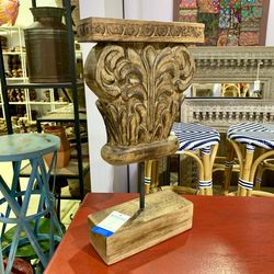 Carved Wood Decor on Stand